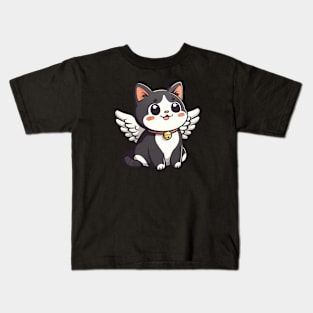 Kawaii Cat Angel Kids T-Shirt